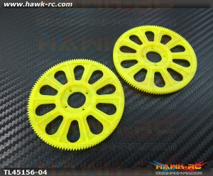 Tarot 450Pro/V2 121T Slant Thread Main Drive Gear (2pcs, Yellow)